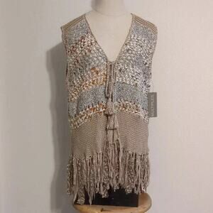 NWT Multiples‎ Laganlook knit cardigan vest size M